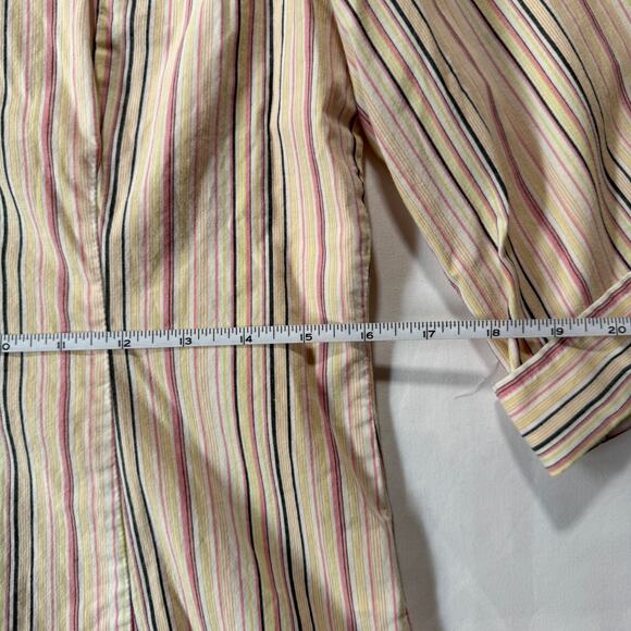 Riders by Lee Pastel Striped Button-Up Shirt Size M 3/4 Sleeves - Picture 4 of 5